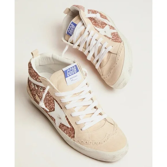 Golden Goose Rose Gold Glitter MidStars sz 38 - Picture 11 of 11